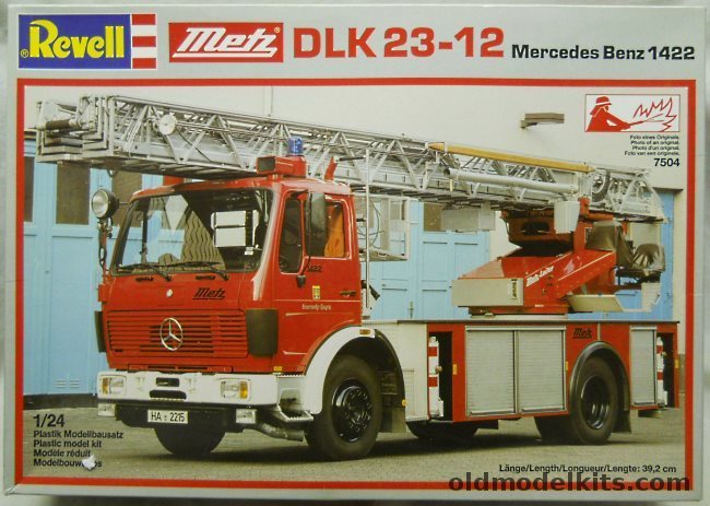 Revell 1/24 Mercedes Benz 1422 Metz DLK 23-12 Ladder Fire Truck, 7504 plastic model kit